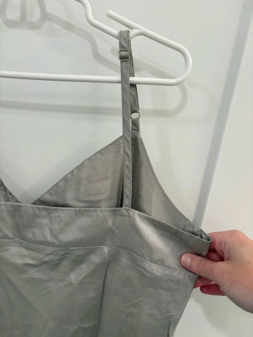 Vintage Y2K BCBG Max Azria Grey Gunmetal Acetate Slip Dress Size Large - Picture 12 of 16